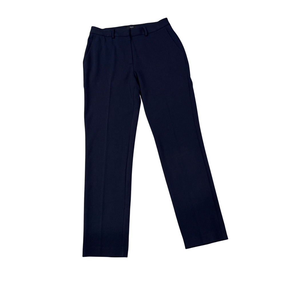 Tahari Women's 6 Navy Blue Straight Leg Dress Pants Workwear Luxury Trousers